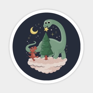 Dinosaur Christmas Tree Star Magnet